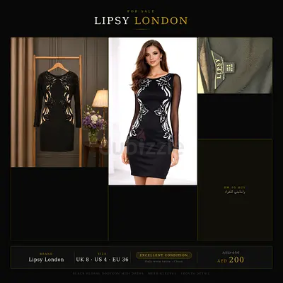 Black Floral Bodycon Dress