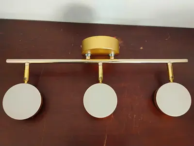 Modern 3-Light Ceiling Bar Spotlight in Gold Finish