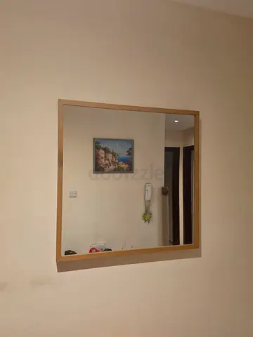 Ikea Wall-mounted square wooden framed mirror - good condition