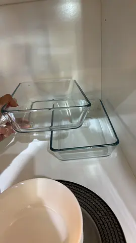 Set of 2 Glass Food Storage Containers with Lids - Good Condition