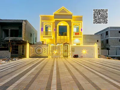 فيلا حجرية فاخرة 5 غرف ماستر في الزاهية، عجمان | واجهة شرقية | ارتداد أمامي 20 متر | 1.75 مليون