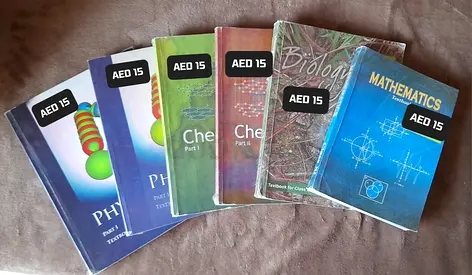 Grade 11 Set of Science  Math School Textbooks – Physics, Chemistry, Biology, Mathematics (6 books)