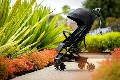 Mothers Choice Ruby Ultra Compact Rolling Cart in Black, Lightweight, Comfortable