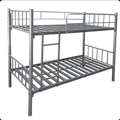 Metal Bunk Bed Frame - Double Decker, Silver