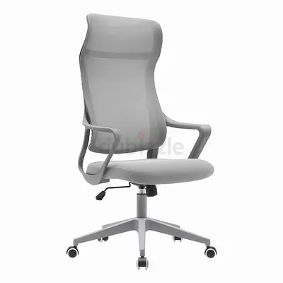 High-back ergonomic office chair with headrest and armrests