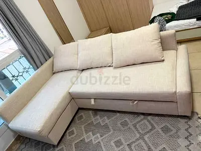 IKEA Beige FRIHETEN L Shape Sofa 204 x 140 cm