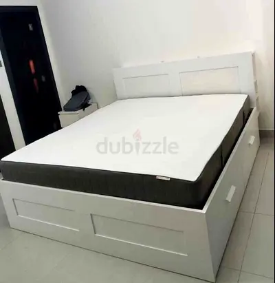 IKEA brimness king size 180×200cm bed frame with headboard+ 4 big storage drawers + IKEA mattress