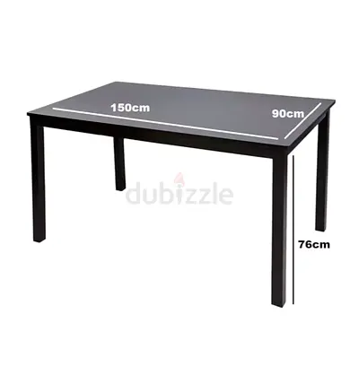 Brown Rectangular Dining Table 150x90x76 cm - Sturdy  Simple