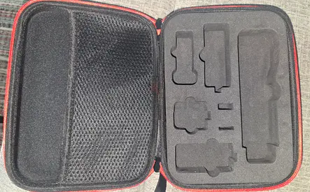 Portable hard case pouch for DJI Osmo Pocket 3 Creator Combo / accessories (black with red trim)