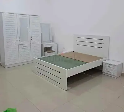 Brand New White 4-Piece Bedroom Set: Bed, Wardrobe, Dresser  Nightstand