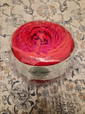 Large Rolled Textile/Yarn Cake - Red/Pink Gradient
