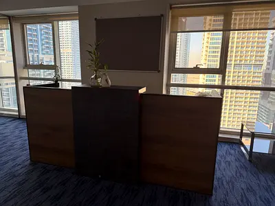 Wooden Reception Desk / Office Counter - Dark Finish