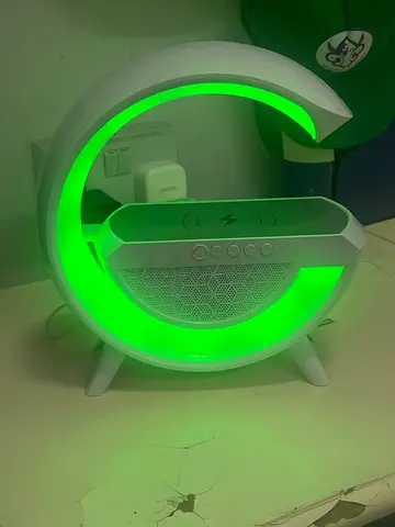 LED speaker with 50 color modes and can charge any phone and is Bluetooth and it has everything.