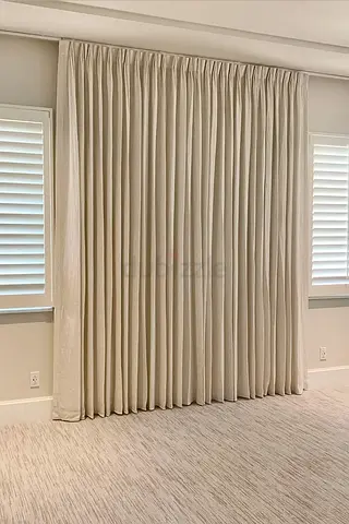 Neutral beige floor-to-ceiling blackout curtains - Brand new