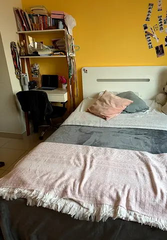 Bed and desk