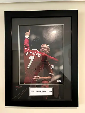 Framed (certified) Signed Cristiano Ronaldo Manchester United Photograph