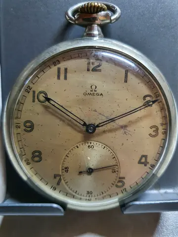 Vintage Omega Pocket Watch Movement in Case — Working Mechanical Piece
