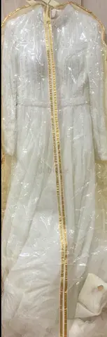 Long white embellished wedding gown, never worn (kept in cover)