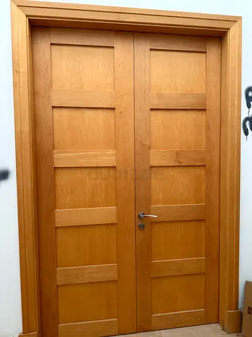 Modern Wooden Double Door with Frame - Excellent Condition