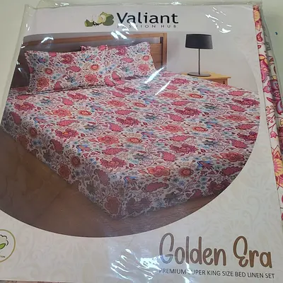 Valiant Golden Era King Bed Linen Set - Floral Print