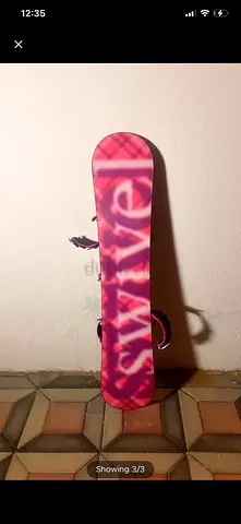 WomensSnowboard with Bindings - Pink Galaxy Design 140cm