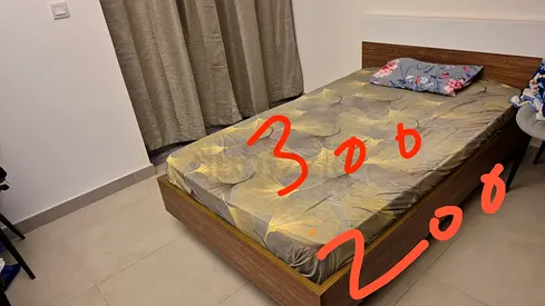 Almost brand new double bed and mattress from home center