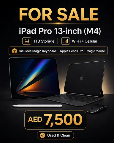 iPad Pro 13-inch (M4) 1TB Wi‑Fi + Cellular with Magic Keyboard, Pencil Pro  Magic Mouse