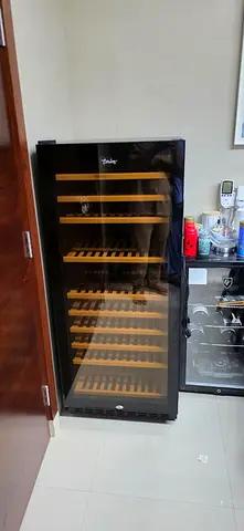 Tall Glass-Door Wine Cooler / Refrigerator - Holds Multiple Bottles
