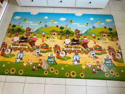 Dwinguler Double Sided Kids Playmat - Ecofriendly mat without pen (230 cm x 143 cm)