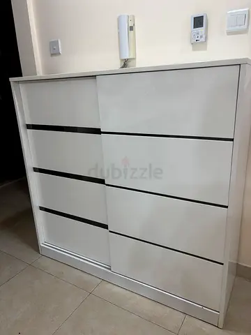 BIG Modern White Wardrobe with Sliding Doors