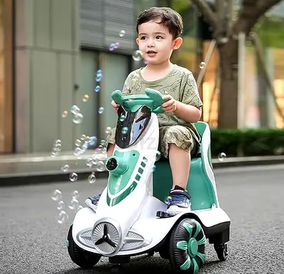 Kids Electric Ride-On Scooter with Bubble Machine