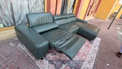 Koila living real leather recycliner lshape sofa