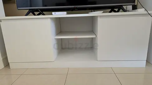 White TV Stand/Entertainment Unit with Storage