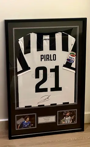 Framed Pirlo Signed Juventus Jersey - with photo proof
