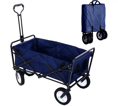 Foldable Collapsible Utility Wagon / Beach Cart with Handle and Removable Fabric