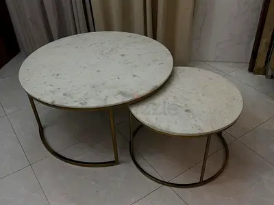 Pottery barn Delaney Round Marble Nesting Coffee Tables