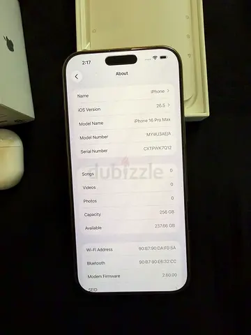iPhone 16 Pro Max - Mint Condition with Box and AirPod pro 2