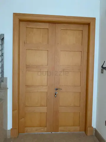 Modern Wooden Double Door with Frame - Excellent Condition✨