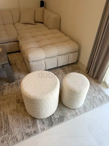 2 Beige poufs from Pan home