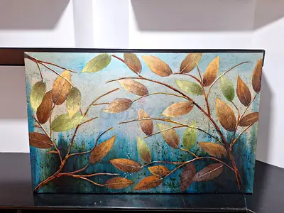 Painting of Leafs on Canvas