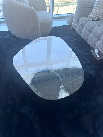 Marble Top Accent Coffee Table - Small Irregular Shape