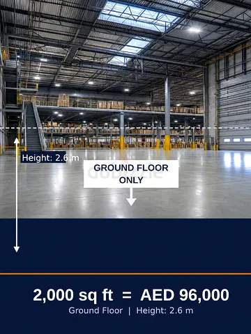 2000 SQF ONLY FOR STORAGE 96K AED