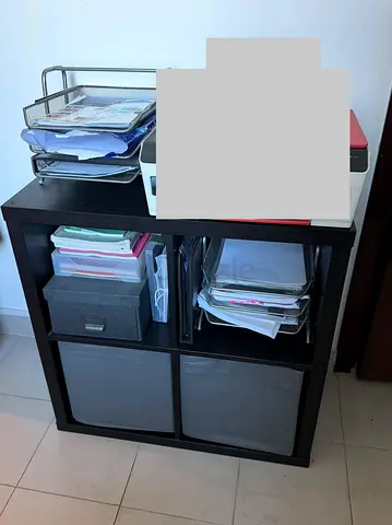 URGENT SALE -IKEA KALLAX 4-Cube Shelf (77x77 cm) – Black – Good Condition | 100 AED Negotiable