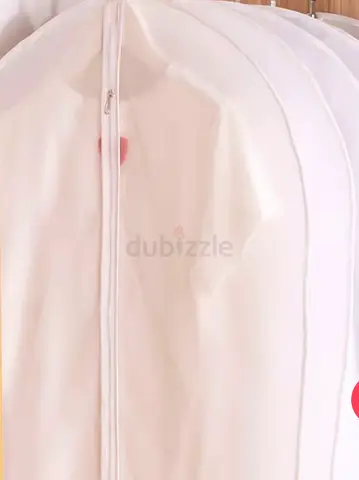 Brand new Set of 5 White Garment/Dust Covers with Zip - Protective Clothing Covers