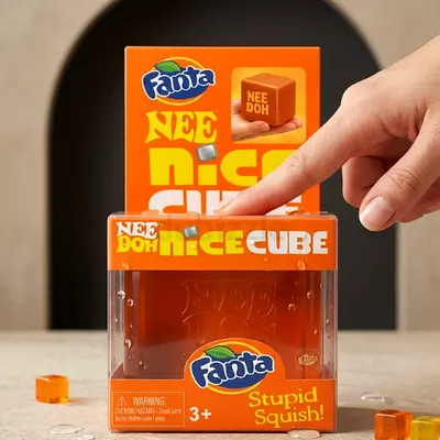 Needoh Limited Edition Fanta Nice Cube Squishy Toy – Super Soft Suptid Squish Stress Relief Fidget C
