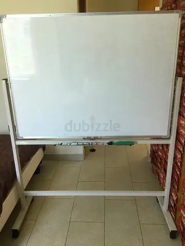 Mobile whiteboard on wheels