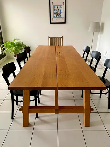 Solid Oak Extendable Dining Table with 6 Chairs -Ikea