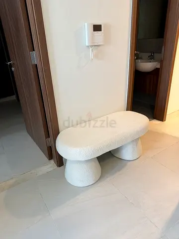 Modern Boucle Ottoman Bench
