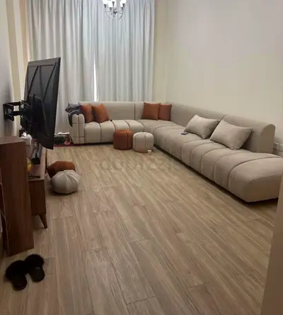 Large L-shaped Modular Fabric Sofa - Neutral Beige