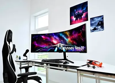 The Samsung Odyssey Neo G9 (LS57CG952NUXEN) is a 57-inch, 1000R curved gaming monitor featuring Dual